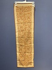 Vintage Scarf ROBINSON  GOLLUBER 60s Mod Peach sienna Rectangle Rolled 44 x 13