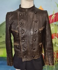 alte 40er Lederjacke Vintage Oldtimer Motorrad Antik Kutscherjacke Rennweste