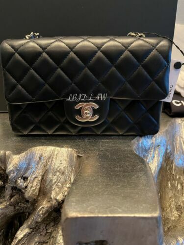 Rare Chanel Vintage Classic Double Flap Bag Quilted Medium Black Lambskin