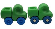 2 Vintage Little Tikes Toddler's First Wheels Smiley Face Dump Trucks Green