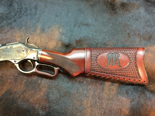 SASS Western Americana SASS Cowboy Action LEATHER BUTT STOCK COVER, USA* - Picture 2 of 12