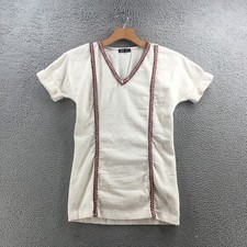 Zara Tweed Embroidered Mini Dress Womens S Beige V-Neck Short Sleeve Pullover