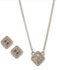 $48 givenchy Gold  tone pendant & earrings GJQ6