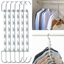 6pc SPACE SAVING MAGIC HANGERS METAL TIDY WONDER CLOSET ORGANISER CLOTHES HOOK