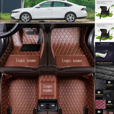 Custom For Honda Accord Car Floor Mats All Weather Luxury Leather Car Mat Set