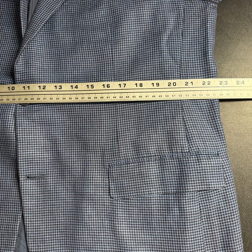 Canali Harry Rosen Men's 44R (58 it) Blue Wool Sport Coat Blazer 2-Button Check - Picture 7 of 13