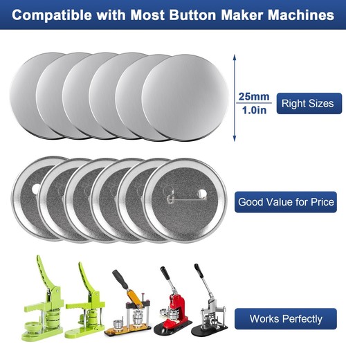 Kit per fare bottoni fai da te: 200 set in 58 mm, 32 mm, 25 mm - forniture per badge spilla in metallo - Foto 23 di 31
