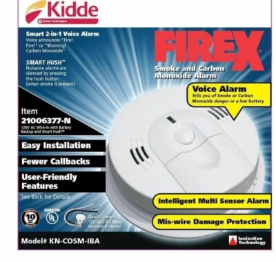 Kidde KN-COSM-IBA Hardwire Combination Smoke/CO2 Alarm! FACTORY FRESH! Upgraded 