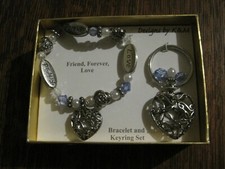 BRACELET AND KEY RING KEY CHAIN Gift Set In Box Brand New   