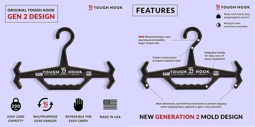 Tough Hook Original Multipurpose Heavy Duty Hanger | 200 lb Capacity | USA Ma... - Picture 3 of 6