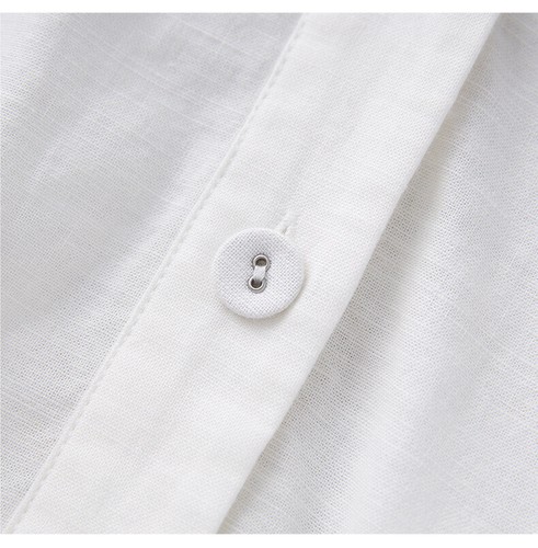 Fashion French Long Skirt Linen Shirt Skirt Waist Cinched Women's Summer Dress - Bild 16 von 20