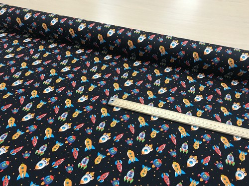 100% Printed Cotton Fabric, Craft Bunting, , Oeko tex 115cm wide spaceships kids - Picture 6 of 21