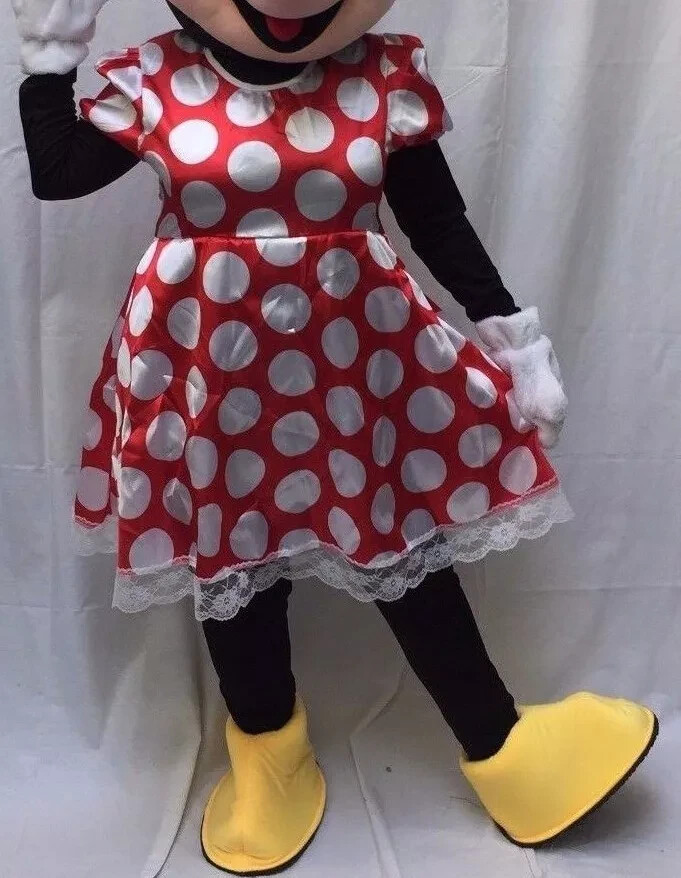 Disfraz de Minnie Mouse Adulto CUERPO Halloween Cumpleaños Disney Rojo Vestido Conjunto Niñas