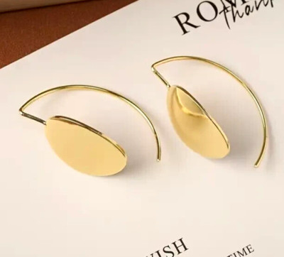 Feine Designer Ohrhänger - vergoldet - glänzend - 2,8cm lang - 1,6cm breit