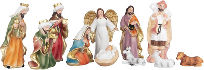 Christmas Nativity Set, Colorful Collectible Religious Decoration, Indoor Holida