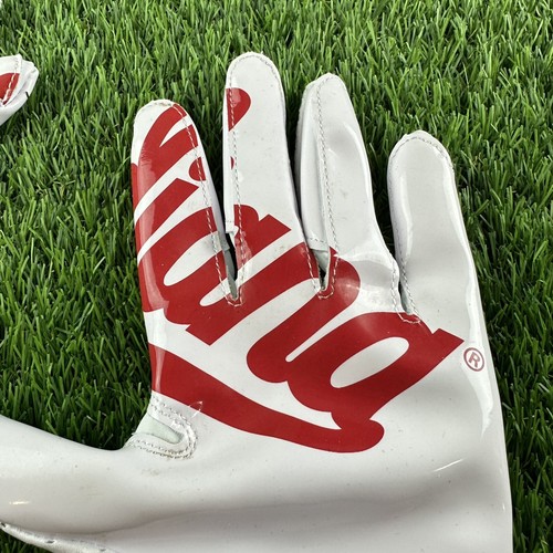 Adidas Indiana Hoosiers White/Red Script Size 3XL IU Team Issued Football Gloves - Picture 2 of 13