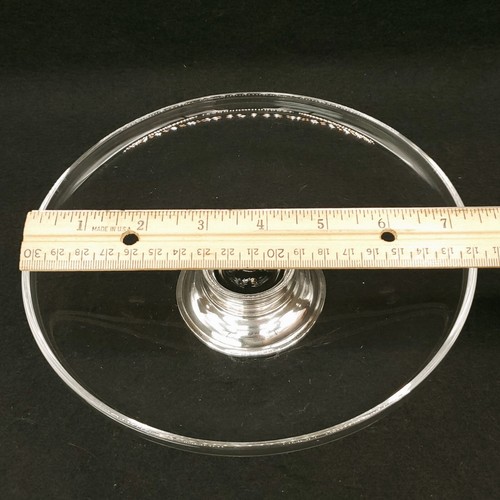 Vintage Frank M. Whiting & Co Signed Glass Cake Plate Sterling Silver Base - Picture 3 of 7