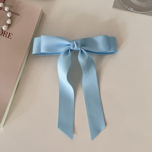 Haarschmuck Mit Einfarbiger Schleife Und Zweilagiger Haarnadel ≌ - Picture 16 of 17