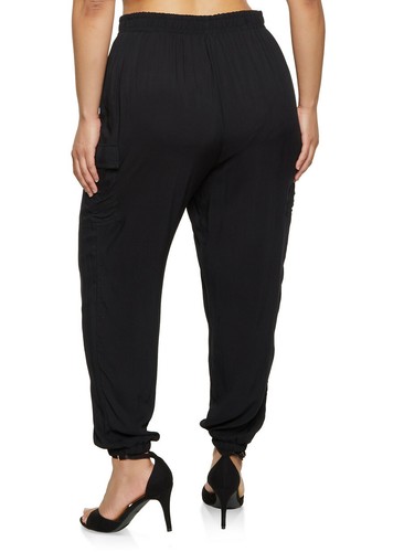 Cest Toi PA6017 Womens Plus Size Joggers Cargo Pants Tencel Curvy Casual 1X2X 3X - Picture 6 of 27