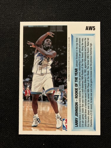 1992-93 Upper Deck Award Winners Hologram #AW5 LARRY JOHNSON Charlotte Hornets - Picture 2 of 2