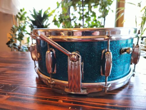 Slingerland No 153 Super Gene Krupa Radio King 5.5X14 Solid Maple 1958 - Blue - Picture 2 of 11