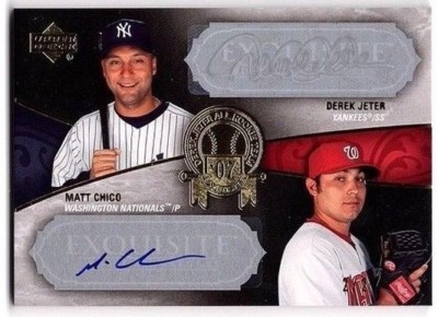 2007 Upper Deck Exquisite Derek Jeter SILVER Autograph 2/2  Jersey #  💎