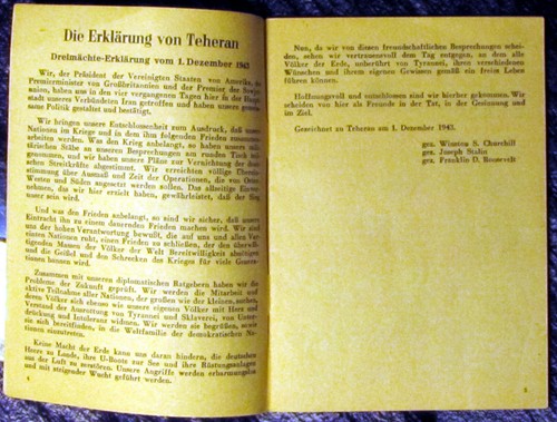 Alte antike Broschüre: Teheran-Jalta-Potsdamer Abkommen; Original August 1953 - Bild 2 von 6