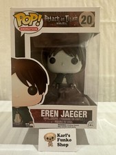 FUNKO POP! Attack on Titan - Eren Jaeger #20 (Black & White) - w/ Pop Protector