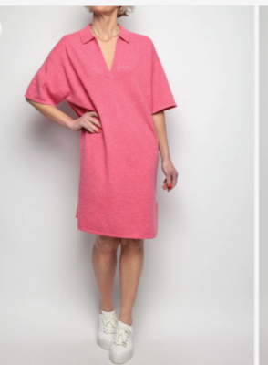 NWOT Samsoe Samsoe Amari Short-Sleeve Wool Polo Sweater Dress SZ XL | eBay