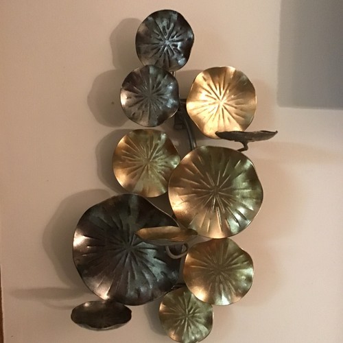 Partylite Candle Holder Lotus Wall Hanging Metallic Silver Gold Bronze Blossom - Picture 2 of 6