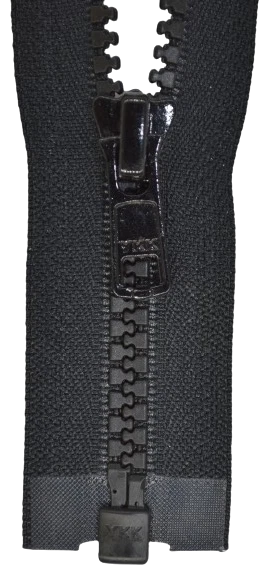 1 Weg Reißverschluß Kunststoff 8 mm schwarz 50 - 100 cm für Jacken, u.ä. - Bild 1 von 1