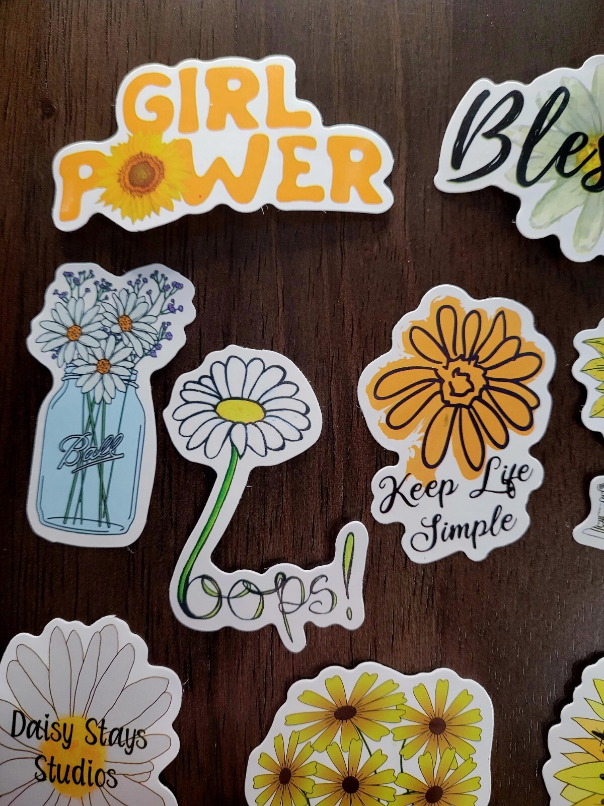 STICKERS x 10 Positive Reminder Inspiration Sunflowers Be Happy Blessed 32B4