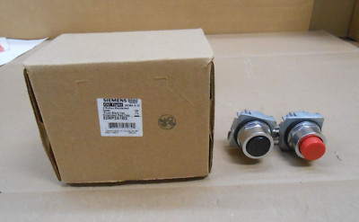 NEW SIEMENS 52MP2A1B2 DUAL PUSHBUTTON OIL TIGHT FLUSH BLACK EXTEND RED (2 AVAIL)