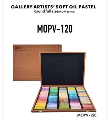 Mungyo Gallery Artists' Soft Oil Pastel Set 120 Color Pastels Wood