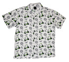 Bioworld Men's White/Green Golf "A Tee-Rific Time" Button Down Shirt Size Medium
