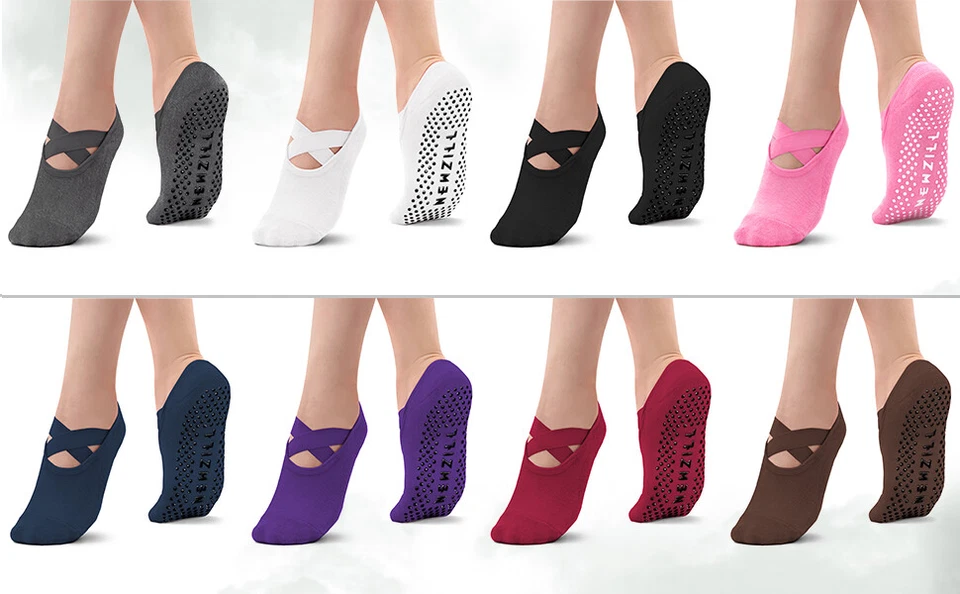 PACK DE 3 NEWZILL Calcetines de Yoga para Mujer Correas Antideslizantes Pilates Entrenamientos Baile Hogar⭐ Foto 3 de 4