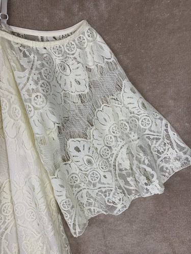 J Gee Women’s Dress Lace Lined Ivory Party Dance Cocktail Flutter Sleeves Sz XL - Picture 4 of 13