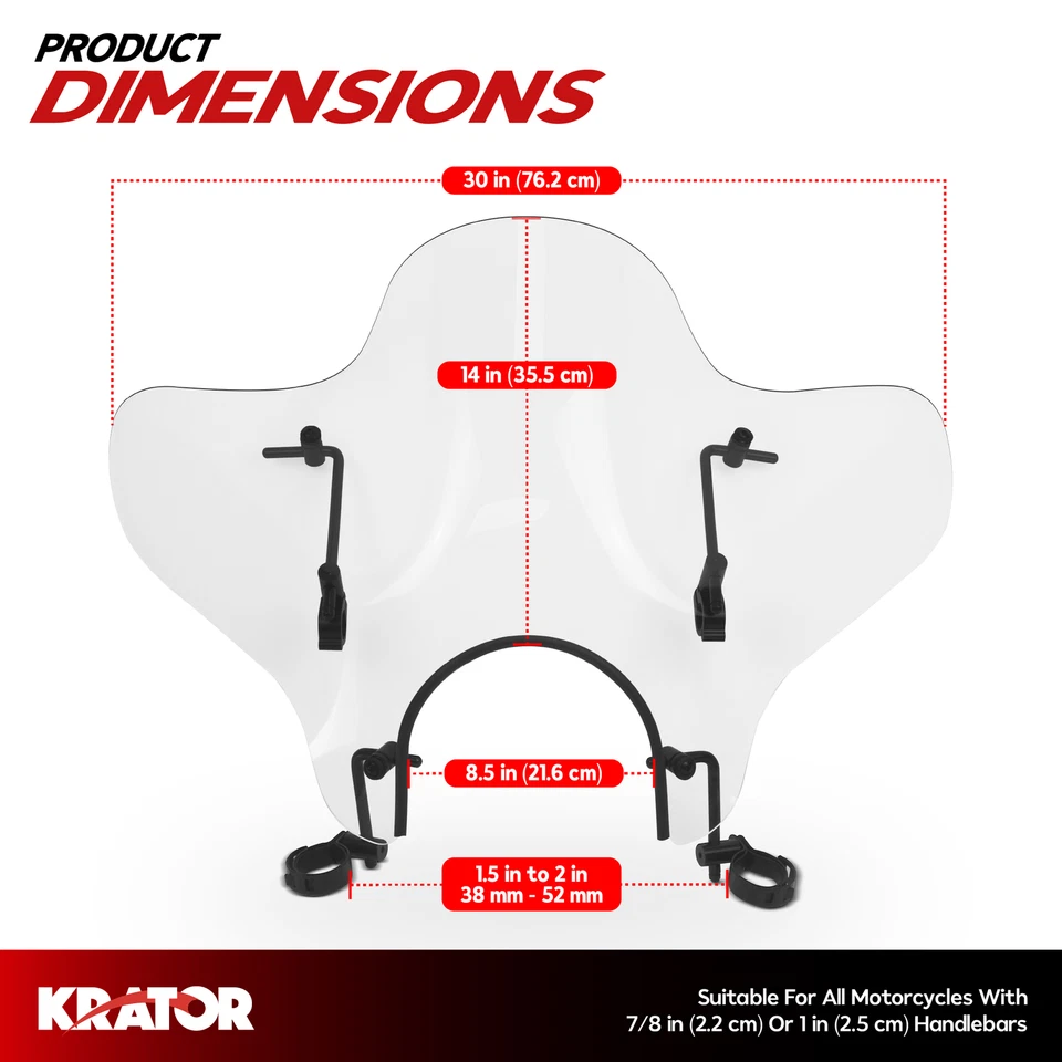 Carenagem de para-brisa colorida clara 14" para Yamaha Stryker 1300 (2011-2017) - Imagem 2 de 4