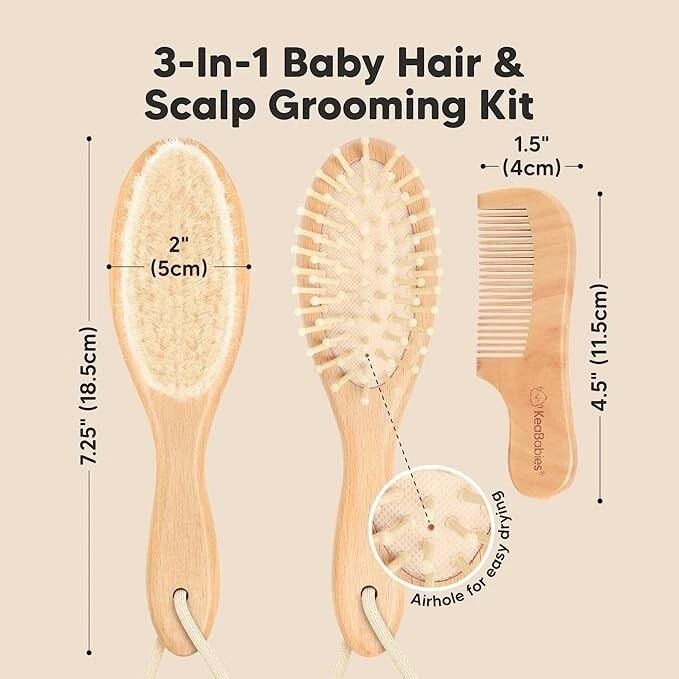 Swaddle Sack Arms Up + Baby Hair Brush & Comb Set – Newborn Essentials Kit - Image 4 of 4