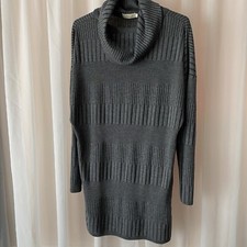 Young USA Long Sleeve Cowl Neck Sweater Dress Women’s Size Medium Gray Preowned