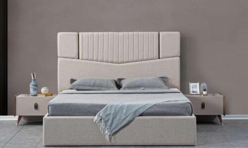 Luxus Schlafzimmer Möbel 3tlg. Komplett Set Bett 2x Nachttische Design