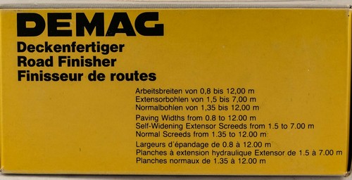 DEMAG DF 1209C ROAD FINISHER hwz NZG MODELLE NO. 231 MADE IN WEST GERMANY MIB - Picture 8 of 11