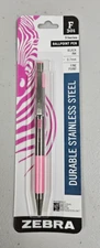 Zebra F-301 Stainless Steel Retractable Ballpoint Pen 0.7mm BCA Pink Barrel F301