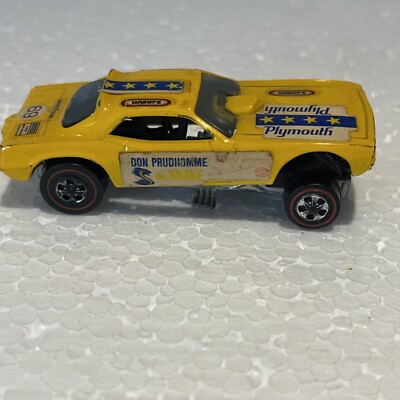 Vintage Hot Wheels Redline 1969 Yellow Enamel Snake USA Don