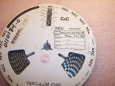 QTY (500)  100uf 4V  T  CASE (5846)  SMD TANTALUM NRT107M04R12 NEC FULL REEL