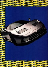 Michelin Tyres Vintage 2 Page A4 Print Ad Circa 1990's Feat. Bugatti EB 110