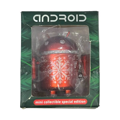 Android Mini Collectible Ornament Figure Special Edition Ornamental Red Glitter