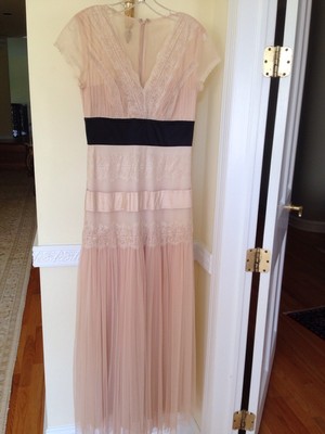 New Apart Beige Lace Organza Long Dress Sz. 4