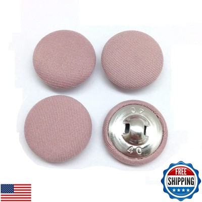 PEPPERLONELY 10PC 25mm Fabric Cloth Covered with Metal Shank Round Buttons, F