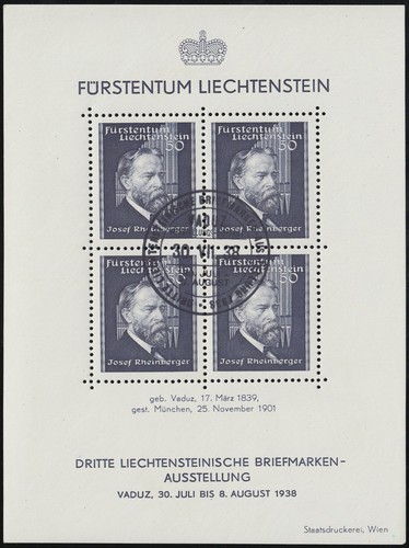 Liechtenstein Ausstellungs-Block Mi.Nr. Bl. 3 gestempelt Mi.Wert 35 € (B258) - Bild 1 von 2